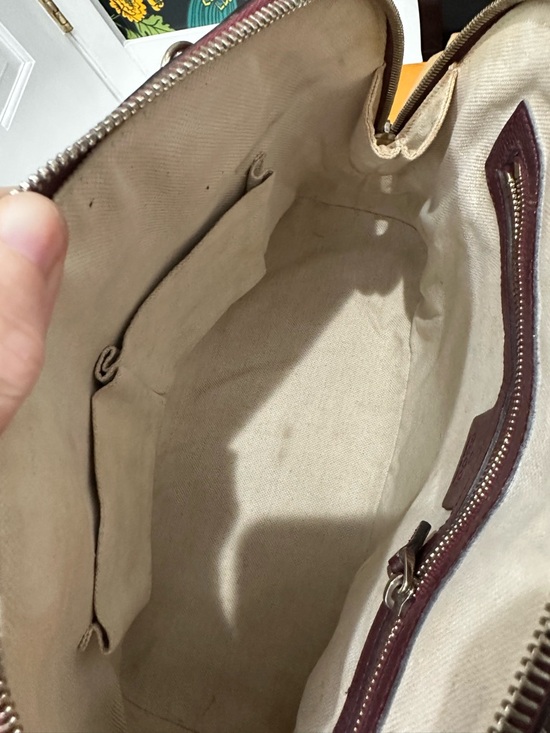 Gucci Heart Print Dome Satchel – Burgundy Leather Trim - Picture 13 of 15